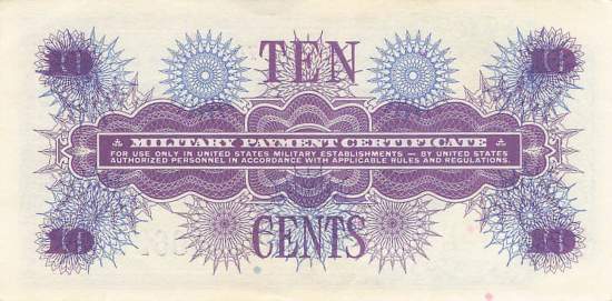 USA MPC Series 661 p.M65 10 Cents 1968 XF